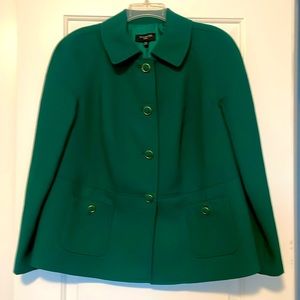 Talbots emerald green jacket with green and gold buttons